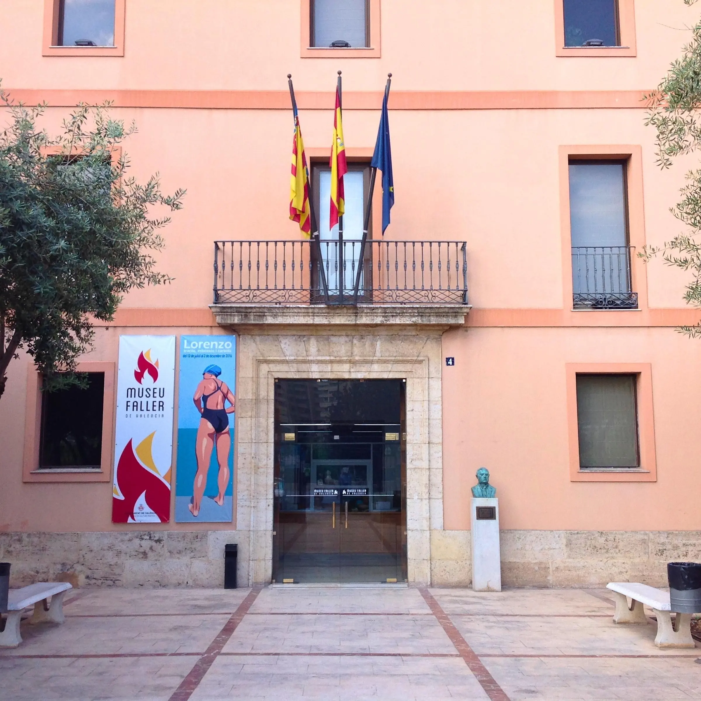 The main entrance to the Fallas Museum in Valencia